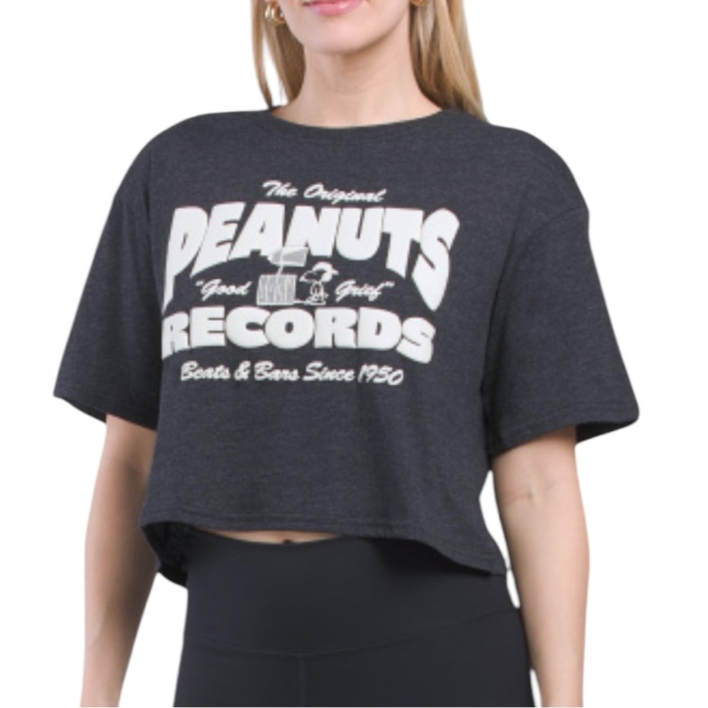 Peanuts Records Graphic Crop Top Size XL